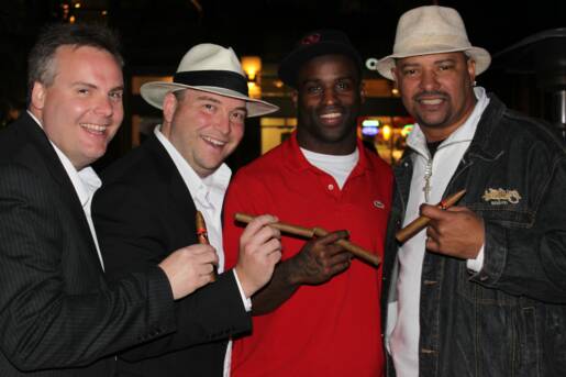 John Ost, Johnny Kovar, Ricky Williams, and WB at Ricky's Party.