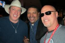 Jim Kelly, Walter Briggs, and Jim McMahon at a Super Bowl Event