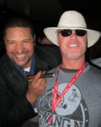 Walter Briggs and Jim McMahon at a Super Bowl Event